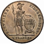 4 Franken, Switzerland, 1813-1814 reverse image