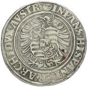 1 Thaler - Ferdinand I Joachimsthal, Bohemia, 1535-1544 reverse image