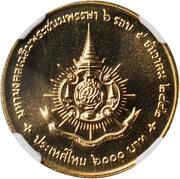 6000 Baht - 72nd Birthday of King Rama IX, Thailand, 2000 reverse image