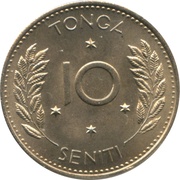 10 Seniti - Taufa'ahau Tupou IV 1968-1974 Tonga Copper-nickel Coin ...