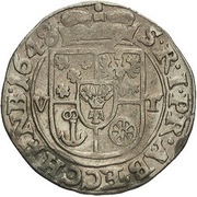 3 Kreuzers - Johann Anton Waldstein, Bohemia, 1647-1649 reverse image