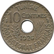 10 Centimes - Muhammad VI 1926 Tunisia Nickel brass Coin Value and ...