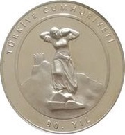 20 000 000 Lira 80th anniversary of Republic of Turkey, Turkey, 2003 reverse image