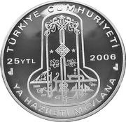 25 Yeni Lira Hattat Hamid Aytaç obverse image