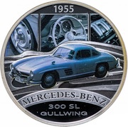 1 Dollar - Elizabeth II Mercedes-Benz 300 SL Gullwing, Tuvalu, 2006 reverse image