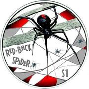 1 Dollar - Elizabeth II Red-Back Spider, Tuvalu, 2006 reverse image