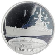 1 Dollar - Elizabeth II HMS Hood, Tuvalu, 2007 reverse image