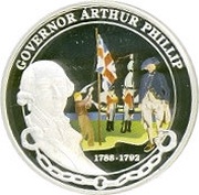 1 Dollar - Elizabeth II Governor Arthur Phillip, Tuvalu, 2008 reverse image