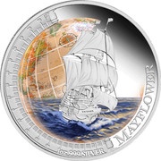 1 Dollar - Elizabeth II Mayflower; Silver Bullion, Tuvalu, 2012 reverse image