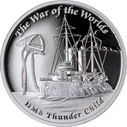 1 Dollar - Elizabeth II HMS Thunder Child, Tuvalu, 2016 reverse image