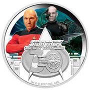 1 Dollar - Elizabeth II Captain Jean-Luc Picard, Tuvalu, 2017 reverse image