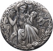 2 Dollars - Elizabeth II Frigg, Tuvalu, 2017 reverse image