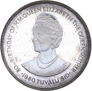 10 Dollars - Elizabeth II Queen Mother, Tuvalu, 1980 reverse image