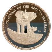 2000 Shillings Elephant with calf, Uganda, 1993 reverse image