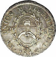 2 Reales Provincias del Rio de la Plata reverse image