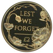 2 Pounds - Elizabeth II Remembrance Day; Gold Proof, United Kingdom, 2022 reverse image