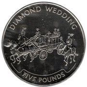 5 Pounds - Elizabeth II 60th Wedding Anniversary; Carriage reverse image