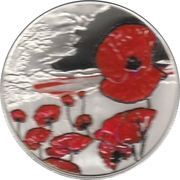 5 Pounds - Elizabeth II Remembrance Day; Silver Piedfort, United Kingdom, 2015 reverse image