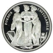 5 Pounds - Elizabeth II Three Graces, Silver, United Kingdom, 2020 reverse image
