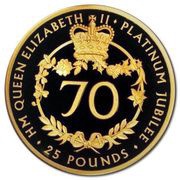 25 Pounds - Elizabeth II Platinum Jubilee; Gold Proof, United Kingdom, 2022 reverse image