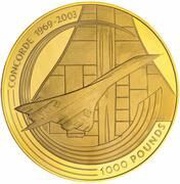 1000 Pounds - Elizabeth II Last Flight of the Concorde, United Kingdom, 2003 reverse image