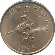 5 New Pence - Elizabeth II, United Kingdom, 1968-1971 reverse image