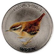 10 Pence - Elizabeth II Wren; Colourised, United Kingdom, 2021 reverse image