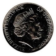 10 Pence - Elizabeth II Meadow Grasshopper; Colourised obverse image