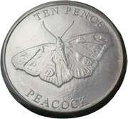 10 Pence - Elizabeth II Peacock, United Kingdom, 2022 reverse image
