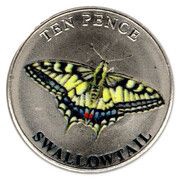 10 Pence - Elizabeth II Swallowtail; Colourised, United Kingdom, 2022 reverse image
