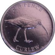 10 Pence - Charles III Curlew, United Kingdom, 2023 reverse image