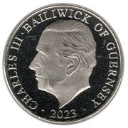 10 Pence - Charles III Oystercatcher; Colourised obverse image