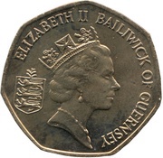 50 Pence - Elizabeth II 3rd portrait; small type obverse image