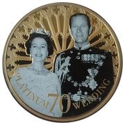 50 Pence - Elizabeth II Platinum Wedding - Silver Wedding Portrait 1972, United Kingdom, 2017 reverse image