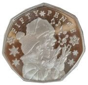 50 pence - Elizabeth II Christmas traditions, United Kingdom, 2021 reverse image