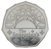 50 Pence - Charles III Coronation Regalia - The Sovereign's Orb, United Kingdom, 2023 reverse image