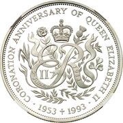 2 Pounds - Elizabeth II 40th Anniversary of the Coronation; Silver Proof, United Kingdom, 1993 reverse image