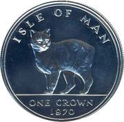 1 Crown - Elizabeth II Manx Cat, United Kingdom, 1970 reverse image
