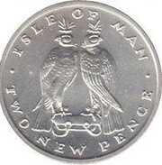 2 New Pence - Elizabeth II Falcons, United Kingdom, 1975 reverse image
