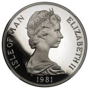 1 Crown - Elizabeth II Wedding, 2nd variety; Platinum Proof obverse image