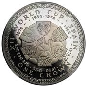 1 Crown - Elizabeth II World Cup - Spain; Platinum Proof, United Kingdom, 1982 reverse image
