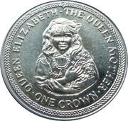 1 Crown - Elizabeth II Queen Mother as a young girl, United Kingdom, 1985 reverse image