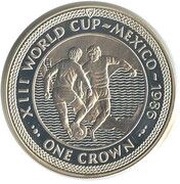 1 Crown - Elizabeth II World Cup - silver plated proof, United Kingdom, 1986 reverse image