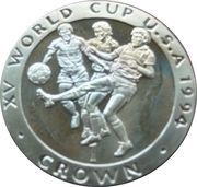 1 Crown - Elizabeth II Three players, one kicking, United Kingdom, 1994 reverse image