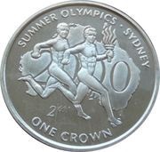 1 Crown - Elizabeth II Athletes- Olympic Torch, United Kingdom, 1999 reverse image