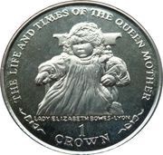 1 Crown - Elizabeth II Queen Mother - Birth, United Kingdom, 1999 reverse image
