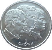 1 Crown - Elizabeth II Prince Charles and Sons, United Kingdom, 2008 reverse image