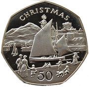 50 Pence - Elizabeth II Christmas; Silver Proof, United Kingdom, 1981 reverse image