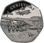 50 Pence - Elizabeth II Christmas; Silver, United Kingdom, 1985 reverse image