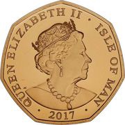 50 Pence - Elizabeth II Platinum Wedding - The Royal Engagement; Gold Proof obverse image
